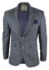 Blazer vintage de hombre con estampado de espiga - Cavani Albert-Carbón