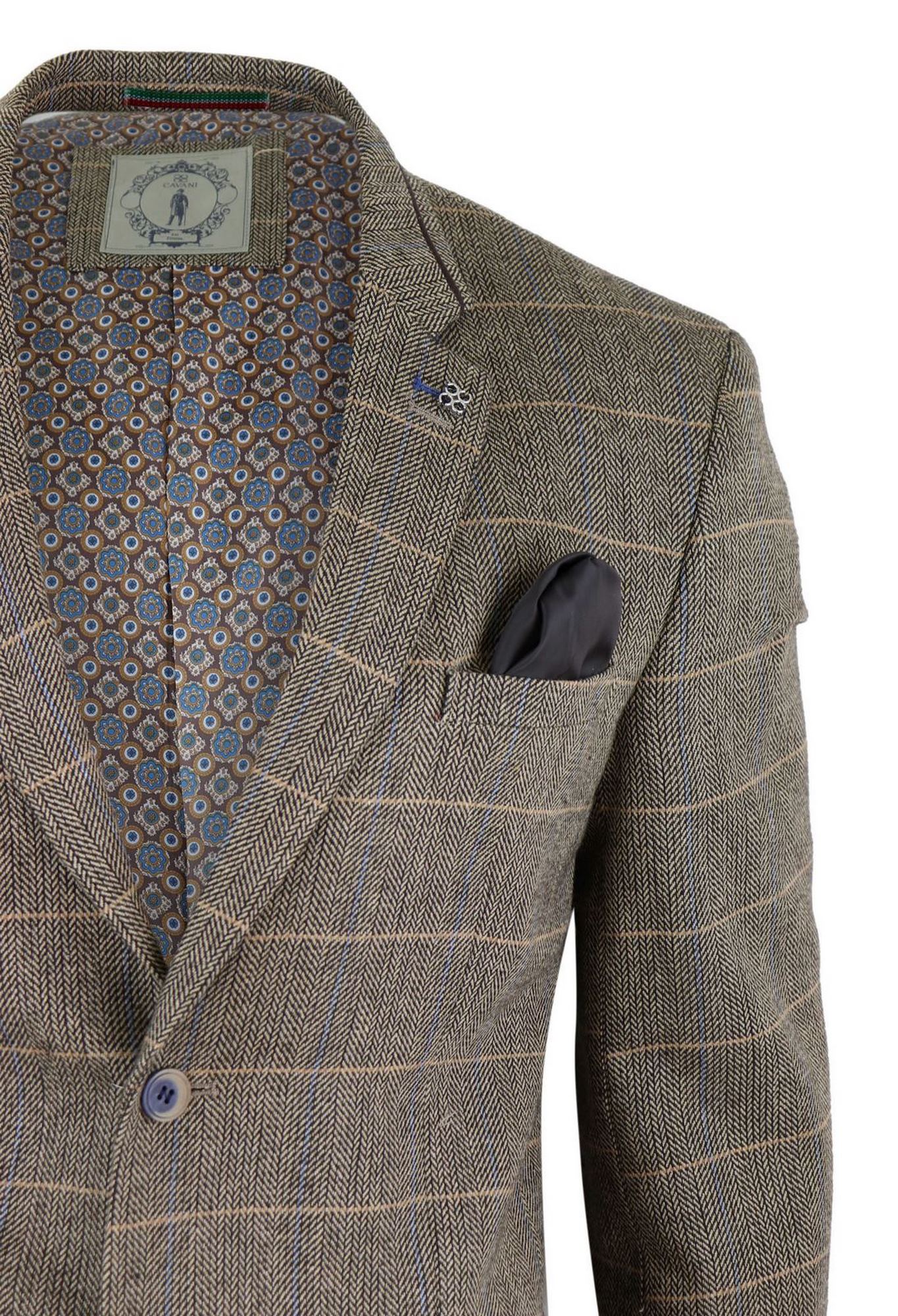 Blazer vintage de hombre con estampado de espiga - Cavani Albert-Tan