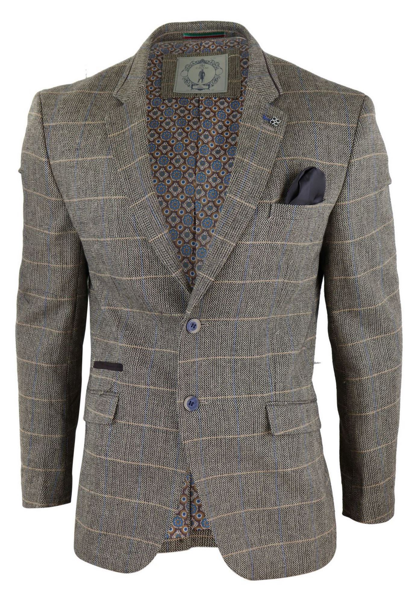 Blazer vintage de hombre con estampado de espiga - Cavani Albert-Tan