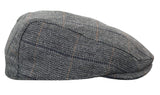 Gorra plana de tweed para hombre Cavani Albert - Gorra plana estilo abuelo vintage de lana tweed con estampado de espiga - Marrón claro/Gris carbón