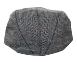 Gorra plana de tweed para hombre Cavani Albert - Gorra plana estilo abuelo vintage de lana tweed con estampado de espiga - Marrón claro/Gris carbón