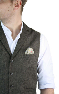 Cavani Martez - Abrigo de hombre de tweed con diseño de espiga - Color tostado