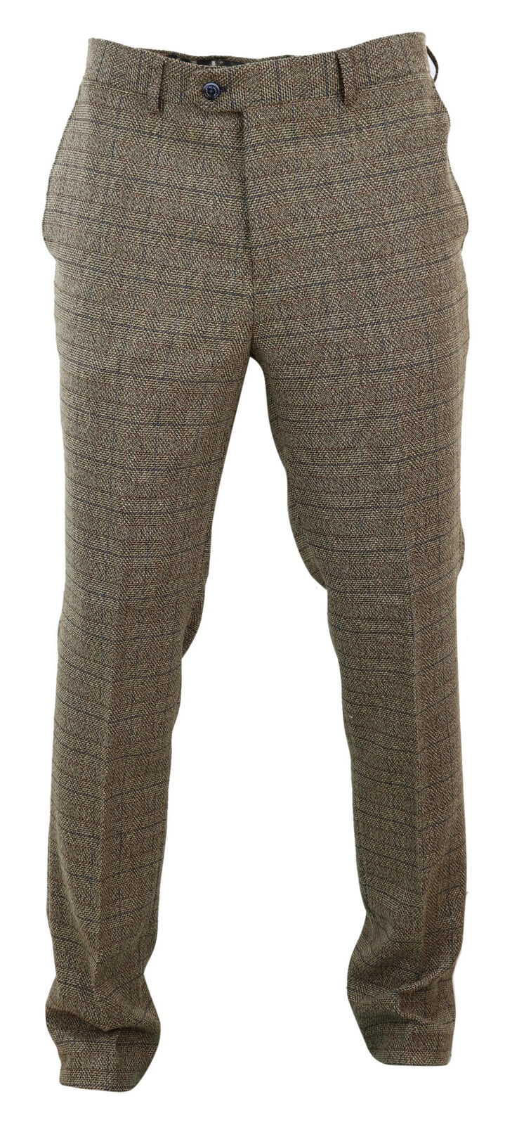 Pantalones de tweed marrón roble para hombre