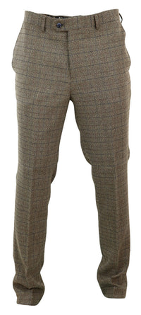 Pantalones de tweed marrón roble para hombre