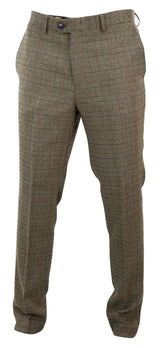 Pantalones de tweed marrón roble para hombre