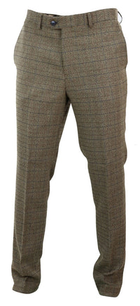 Pantalones de tweed marrón roble para hombre