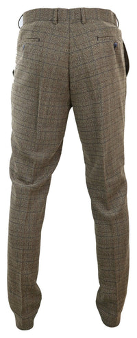 Pantalones de tweed marrón roble para hombre