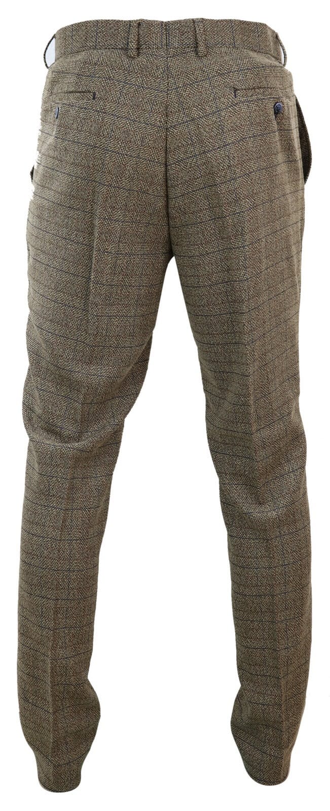Pantalones de tweed marrón roble para hombre