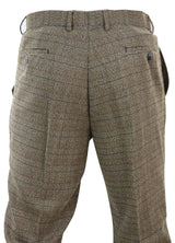 Pantalones de tweed marrón roble para hombre