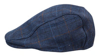 Gorra plana azul marino de 8 paneles estilo "Grandad Baker" para hombre, de tweed, estilo vintage clásico e informal elegante de los años 20.