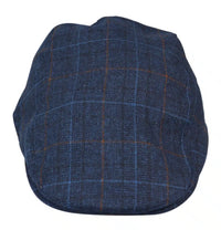 Gorra plana azul marino de 8 paneles estilo "Grandad Baker" para hombre, de tweed, estilo vintage clásico e informal elegante de los años 20.