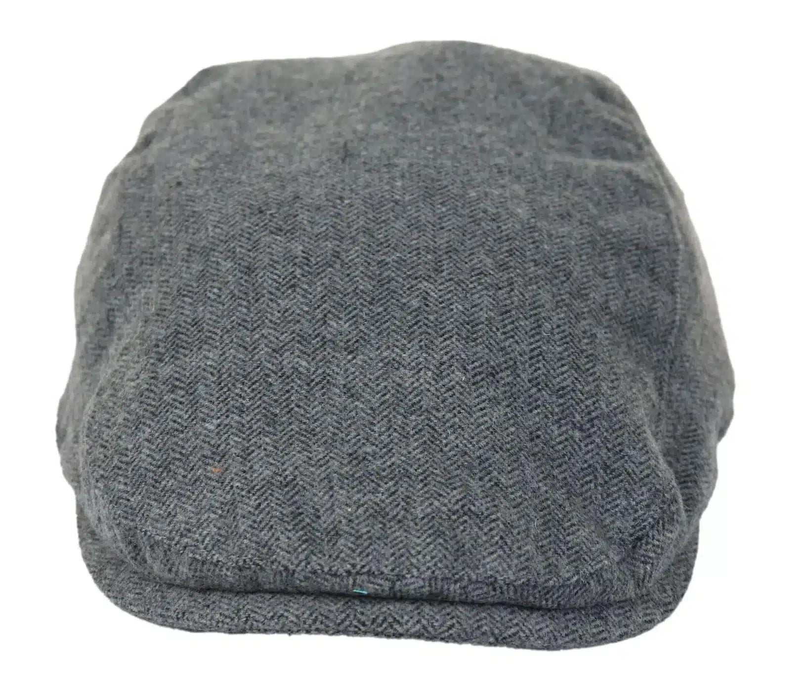 Gorra plana para hombre, estilo Baker Boy, 8 paneles, tweed, espiga gris, estilo vintage.