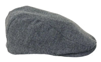 Gorra plana para hombre, estilo Baker Boy, 8 paneles, tweed, espiga gris, estilo vintage.