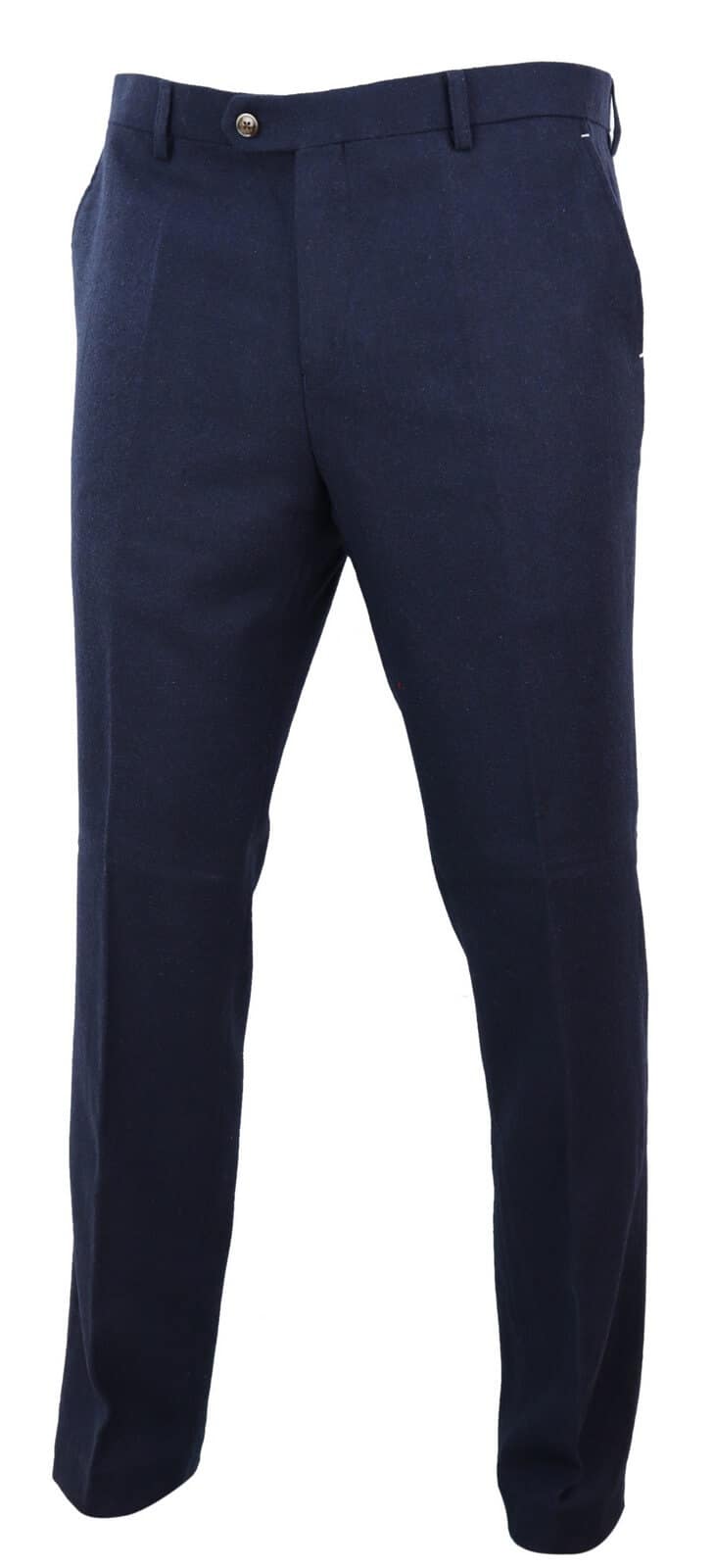 Pantalones de traje de tweed vintage para hombre - Azul marino