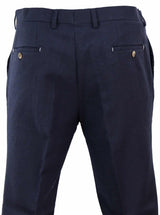 Pantalones de traje de tweed vintage para hombre - Azul marino
