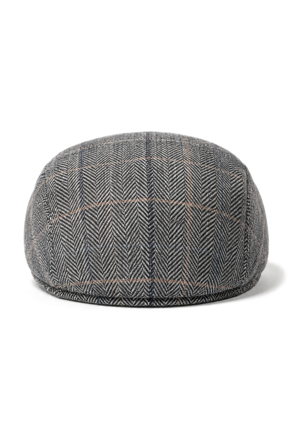 Gorra plana de tweed para hombre Cavani Albert - Gorra plana estilo abuelo vintage de lana tweed con estampado de espiga - Marrón claro/Gris carbón