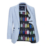 Traje de tres piezas a cuadros para niño, tweed azul claro, corte entallado, estilo clásico de boda Peaky Blinders.