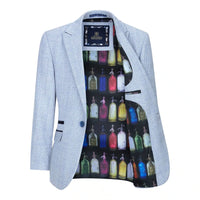 Traje de tres piezas a cuadros para niño, tweed azul claro, corte entallado, estilo clásico de boda Peaky Blinders.