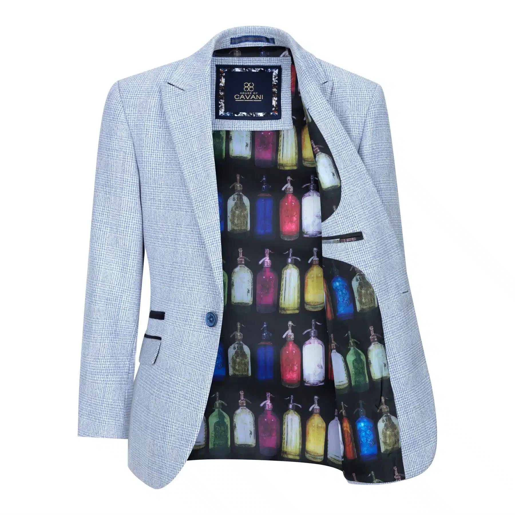 Traje de tres piezas a cuadros para niño, tweed azul claro, corte entallado, estilo clásico de boda Peaky Blinders.