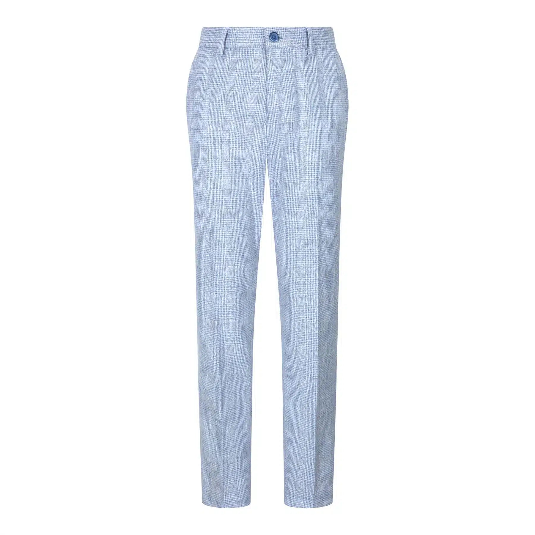 Traje de tres piezas a cuadros para niño, tweed azul claro, corte entallado, estilo clásico de boda Peaky Blinders.