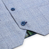 Traje de tres piezas a cuadros para niño, tweed azul claro, corte entallado, estilo clásico de boda Peaky Blinders.