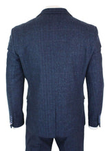 Cavani Carnegi - Traje vintage de 3 piezas para hombre, azul marino, tweed a cuadros, estilo años 20