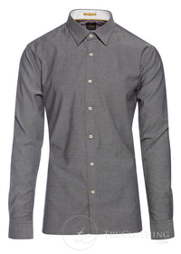 Cavani CV-65 - Camisa elegante de algodón elástico para hombre - Negro/Azul/Azul marino/Rosa/Blanco