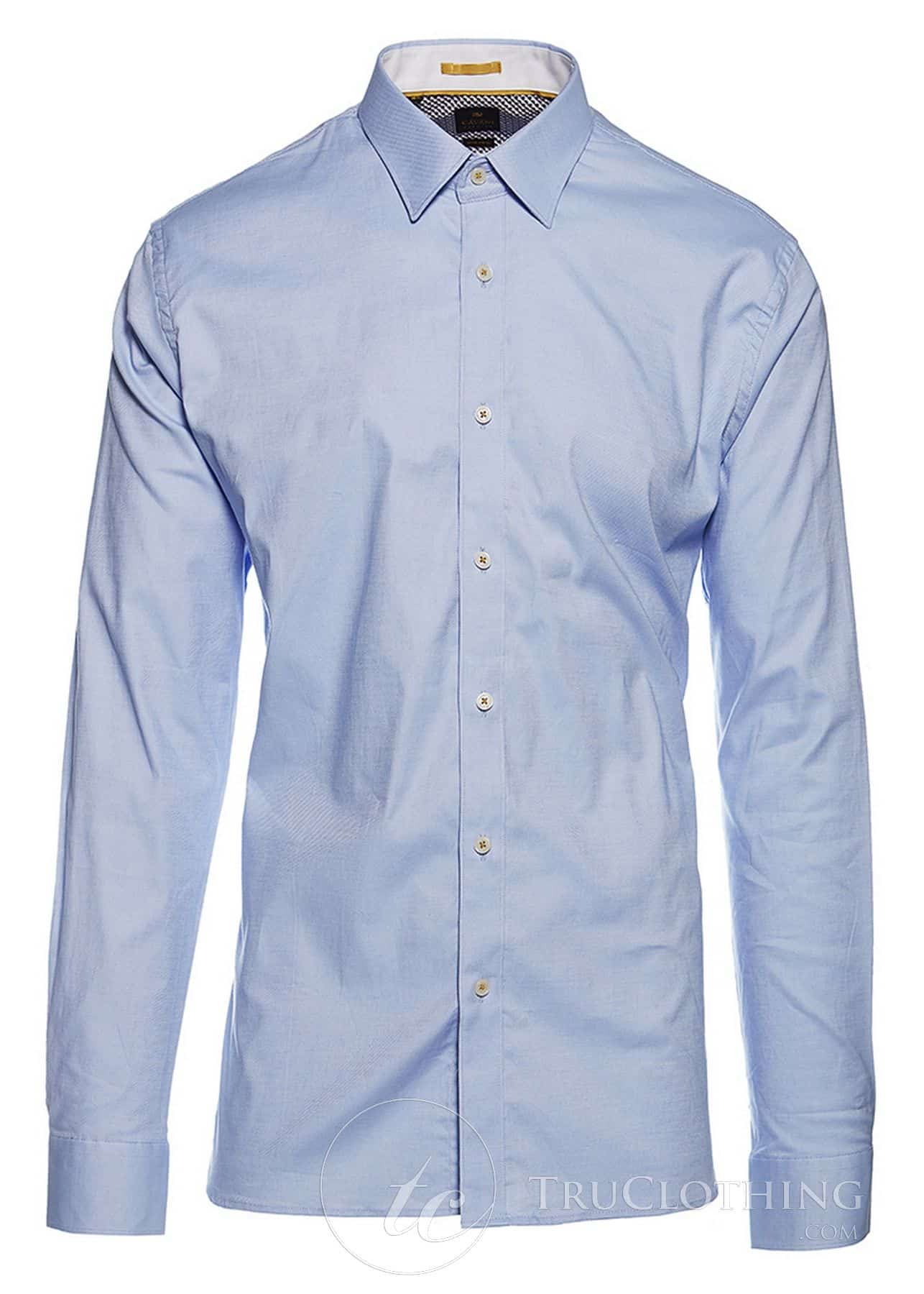 Cavani CV-65 - Camisa elegante de algodón elástico para hombre - Negro/Azul/Azul marino/Rosa/Blanco