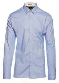 Cavani CV-65 - Camisa elegante de algodón elástico para hombre - Negro/Azul/Azul marino/Rosa/Blanco