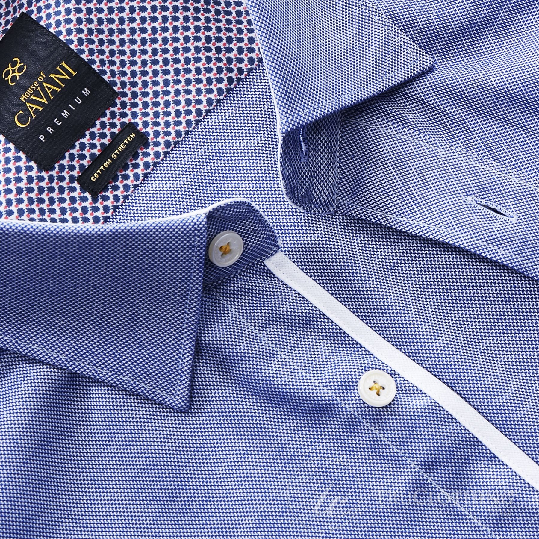 Cavani CV-65 - Camisa elegante de algodón elástico para hombre - Negro/Azul/Azul marino/Rosa/Blanco
