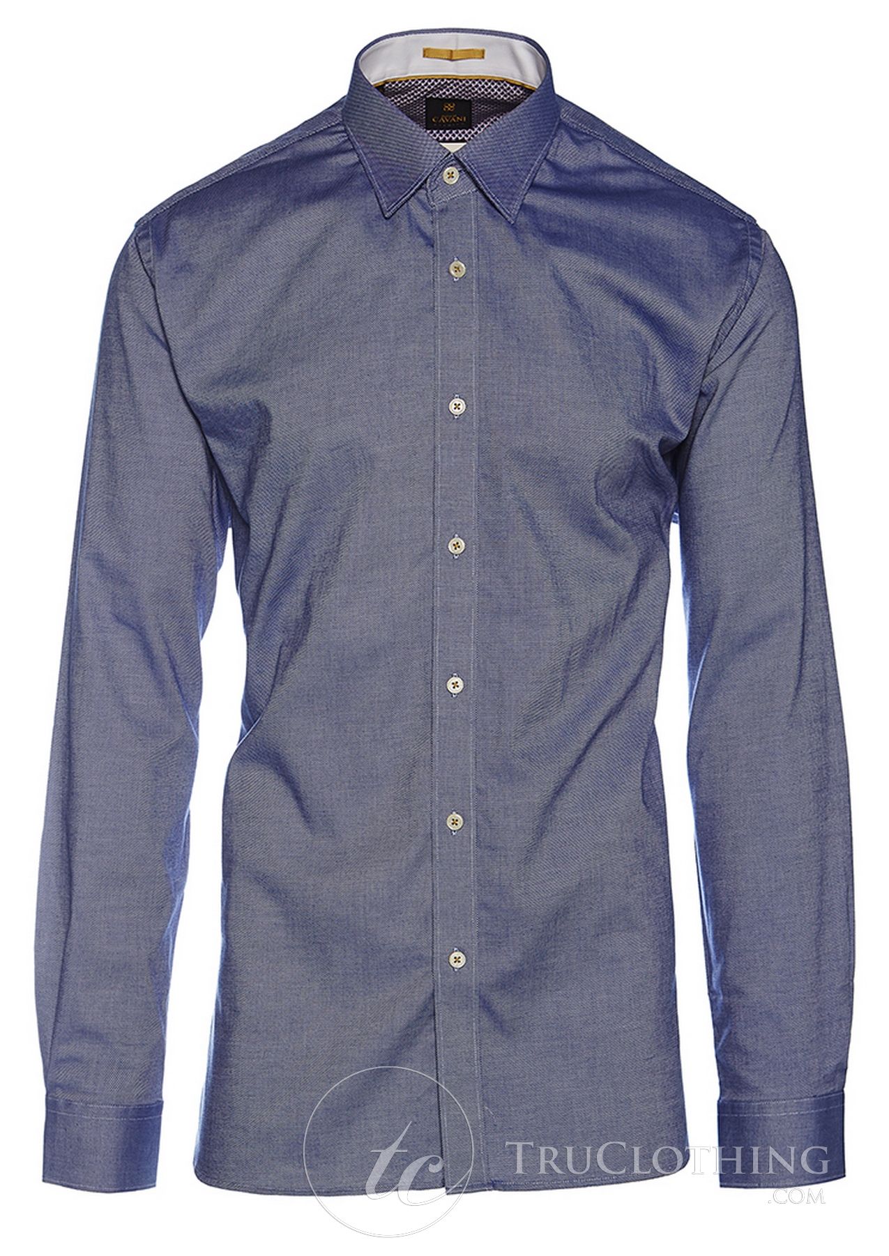 Cavani CV-65 - Camisa elegante de algodón elástico para hombre - Negro/Azul/Azul marino/Rosa/Blanco