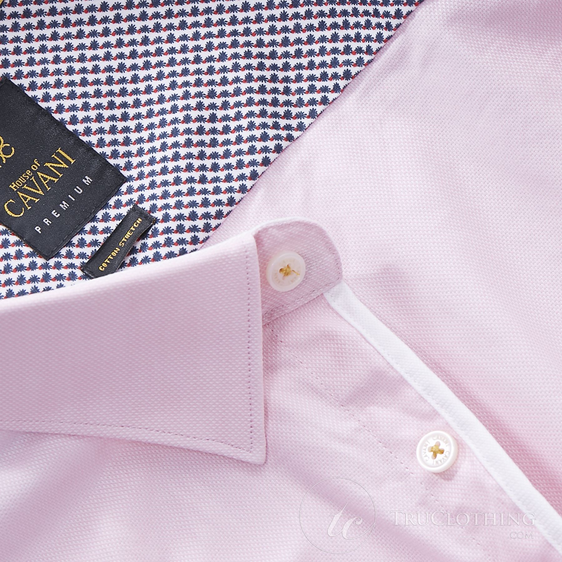 Cavani CV-65 - Camisa elegante de algodón elástico para hombre - Negro/Azul/Azul marino/Rosa/Blanco