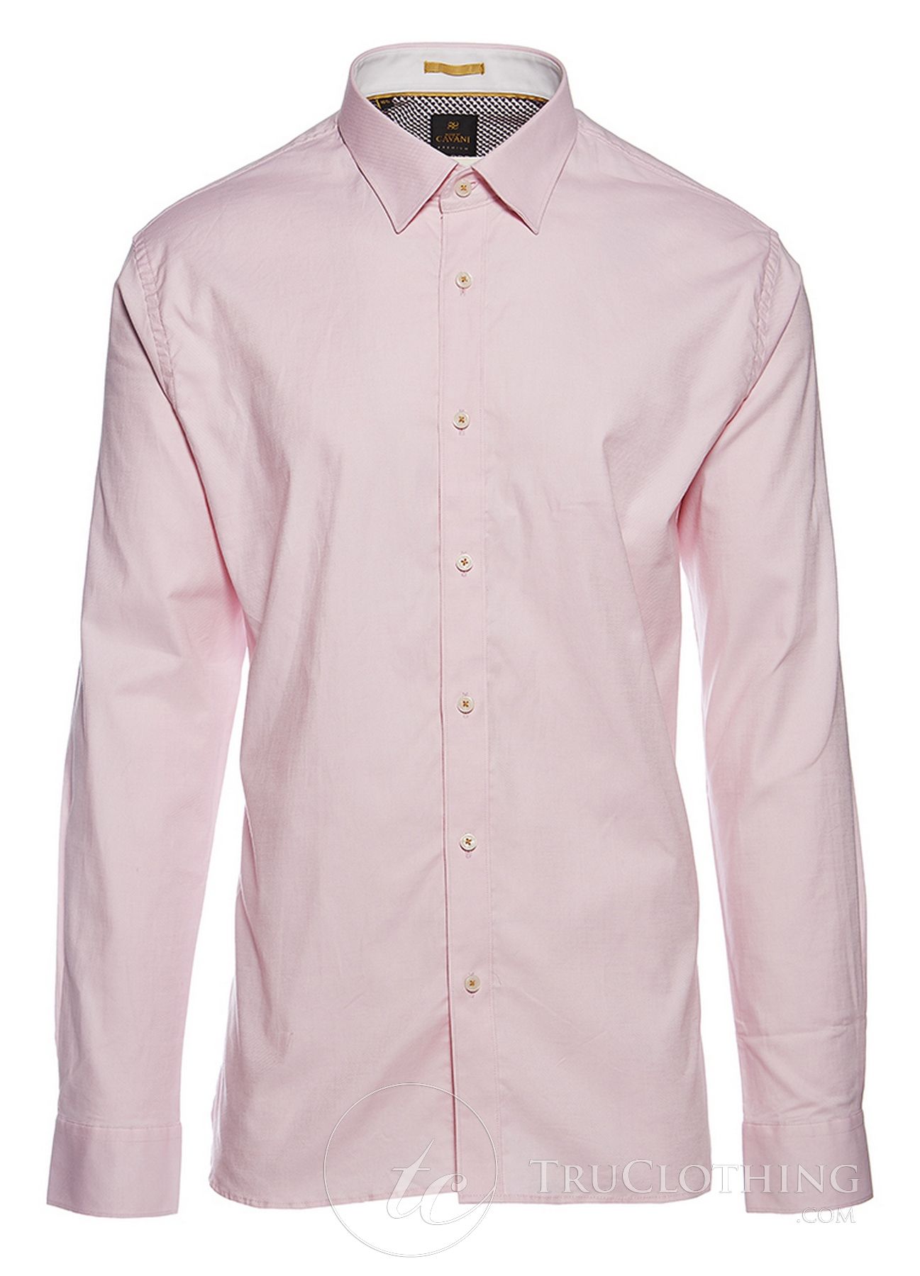Cavani CV-65 - Camisa elegante de algodón elástico para hombre - Negro/Azul/Azul marino/Rosa/Blanco