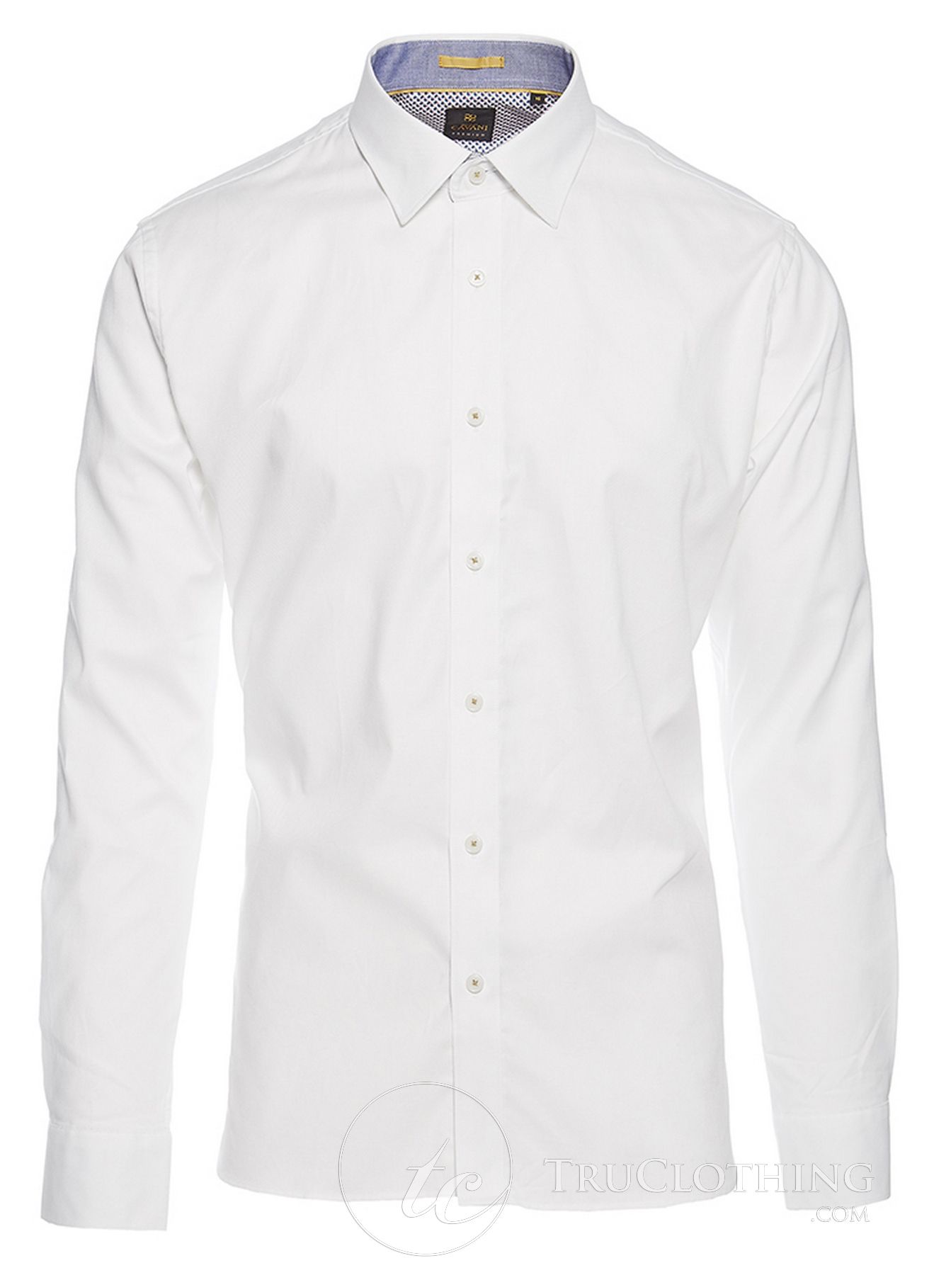 Cavani CV-65 - Camisa elegante de algodón elástico para hombre - Negro/Azul/Azul marino/Rosa/Blanco
