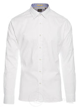 Cavani CV-65 - Camisa elegante de algodón elástico para hombre - Negro/Azul/Azul marino/Rosa/Blanco