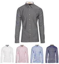 Cavani CV-65 - Camisa elegante de algodón elástico para hombre - Negro/Azul/Azul marino/Rosa/Blanco