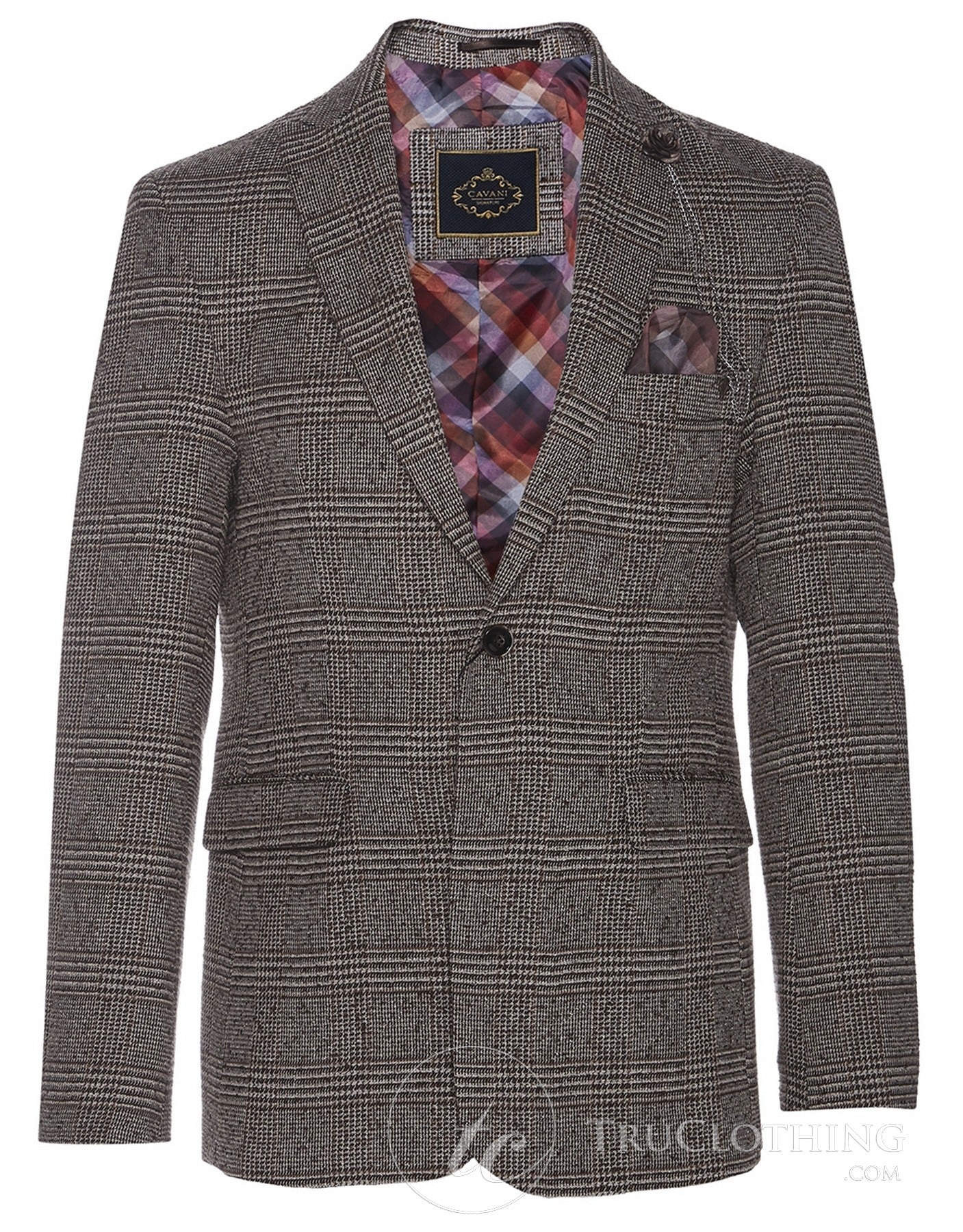 Cavani Dominic - Blazer elegante vintage marrón para hombre