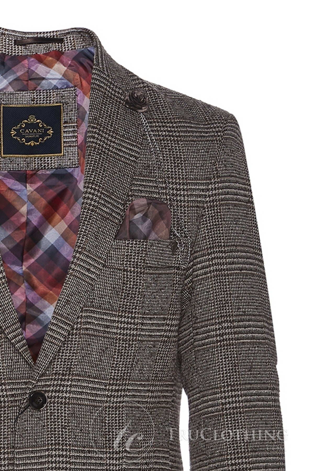Cavani Dominic - Blazer elegante vintage marrón para hombre