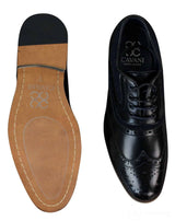Zapatos de vestir estilo Gatsby Brouges para hombre, de piel auténtica y ante con cordones, estilo casual elegante y retro.