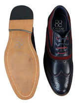 Zapatos de vestir estilo Gatsby Brouges para hombre, de piel auténtica y ante con cordones, estilo casual elegante y retro.