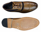 Zapatos de vestir estilo Gatsby Brouges para hombre, de piel auténtica y ante con cordones, estilo casual elegante y retro.