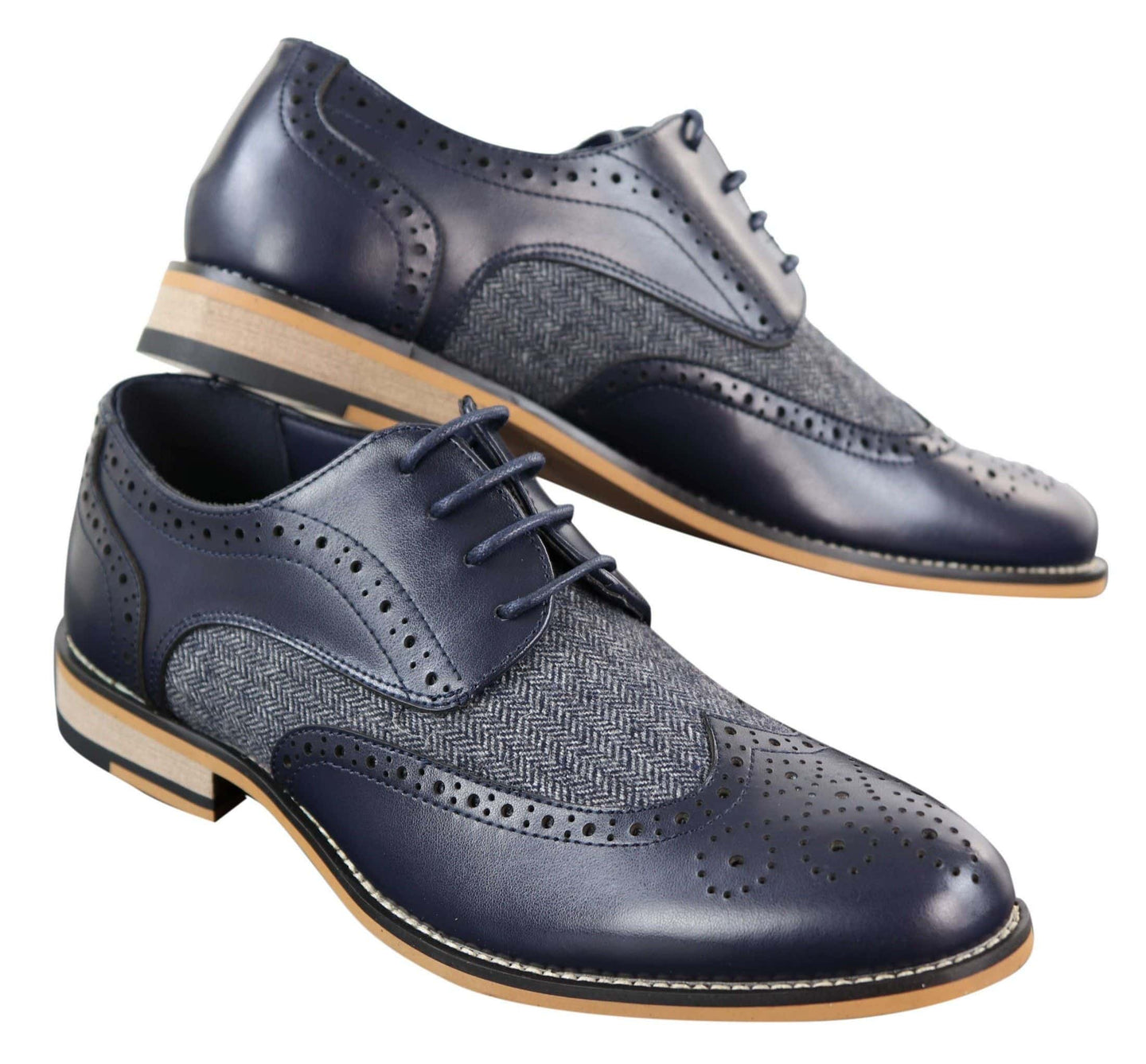 Cavani Horatio - Zapatos Oxford de hombre de tweed y piel