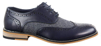 Cavani Horatio - Zapatos Oxford de hombre de tweed y piel