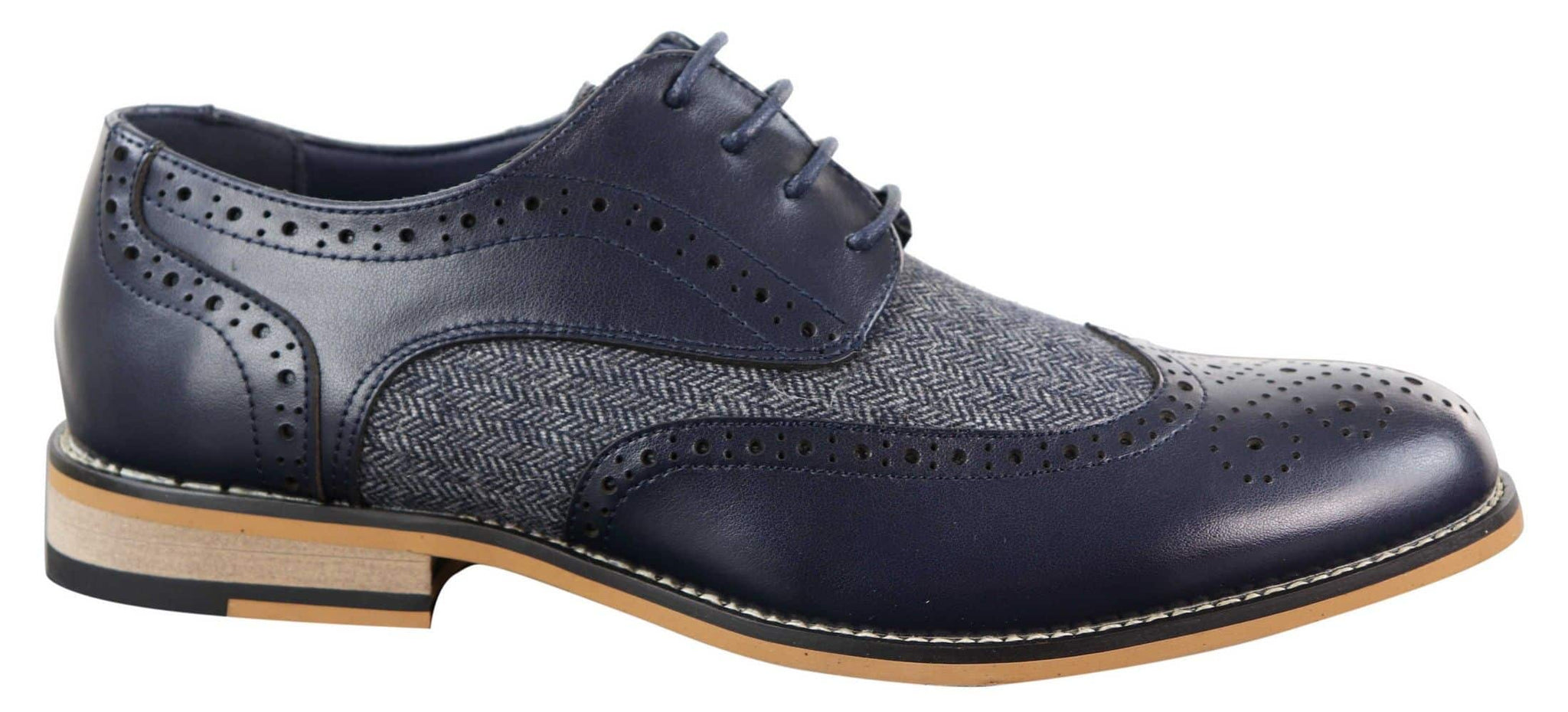 Cavani Horatio - Zapatos Oxford de hombre de tweed y piel