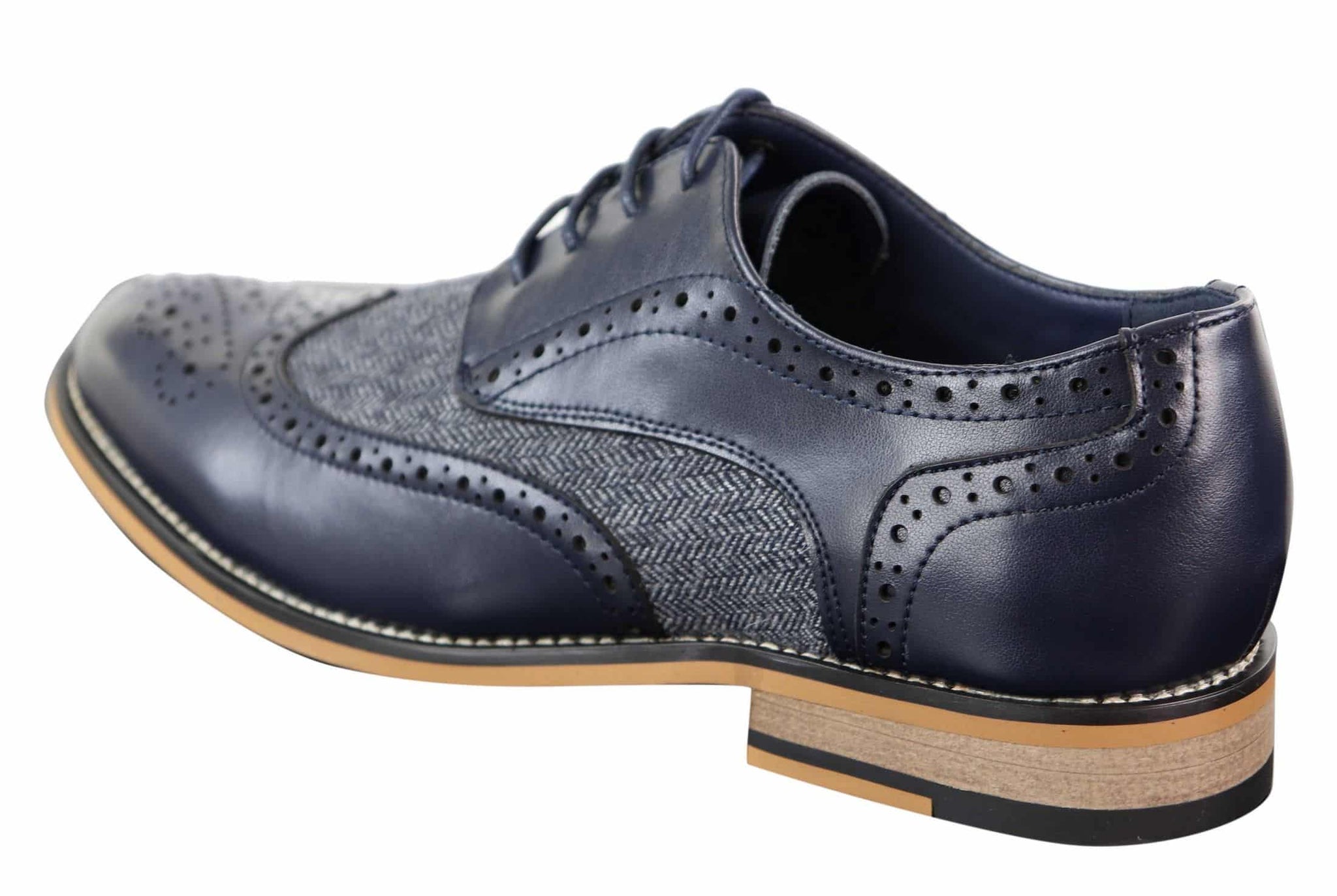 Cavani Horatio - Zapatos Oxford de hombre de tweed y piel