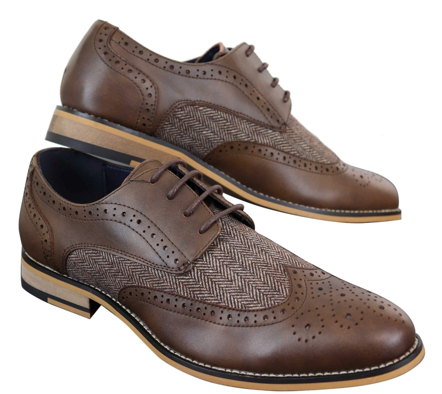 Cavani Horatio - Zapatos Oxford de hombre de tweed y piel