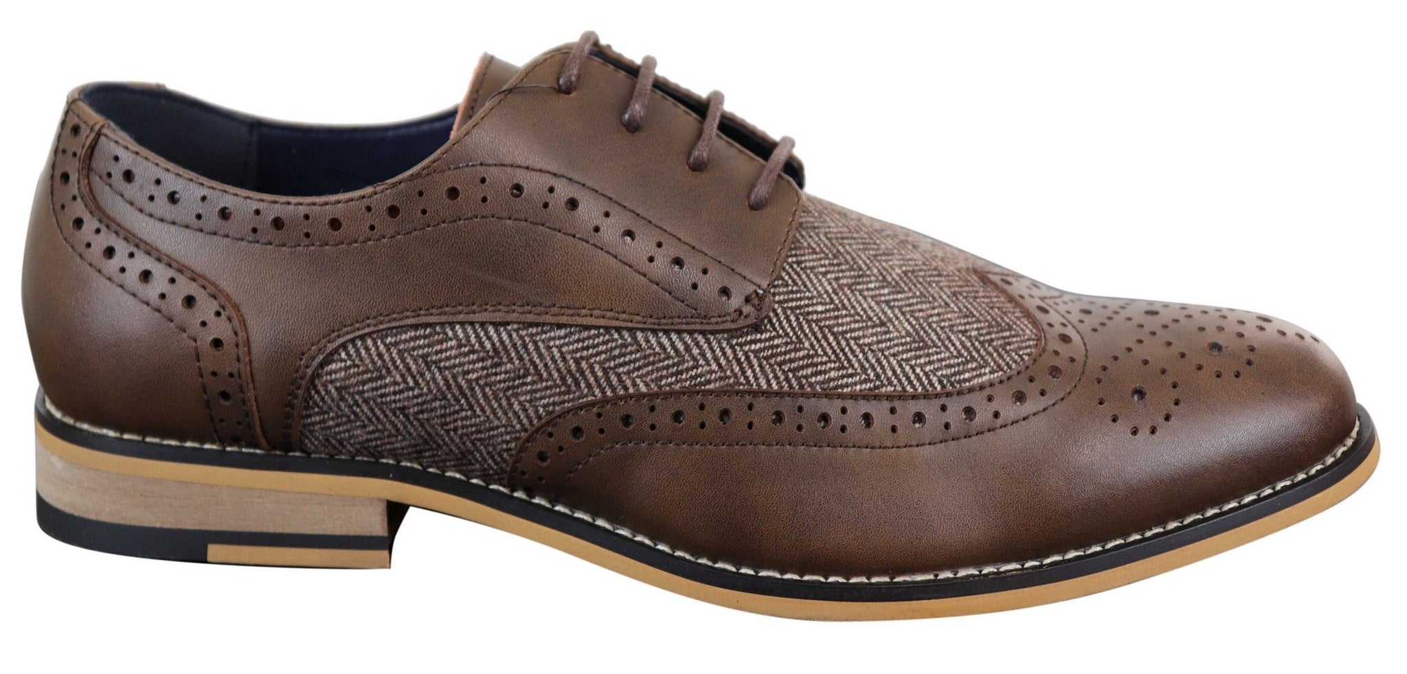 Cavani Horatio - Zapatos Oxford de hombre de tweed y piel