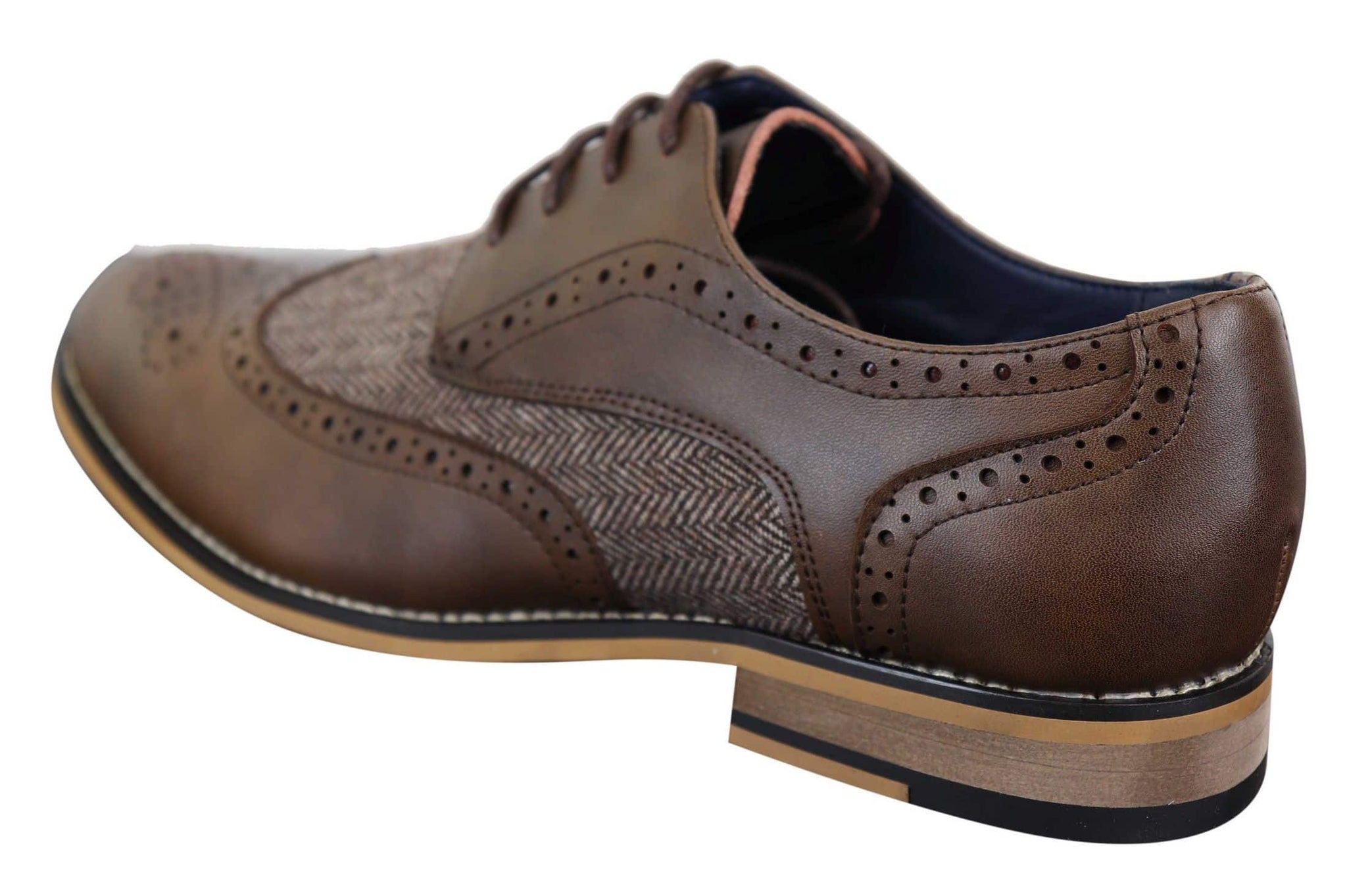 Cavani Horatio - Zapatos Oxford de hombre de tweed y piel
