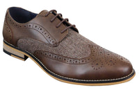 Cavani Horatio - Zapatos Oxford de hombre de tweed y piel