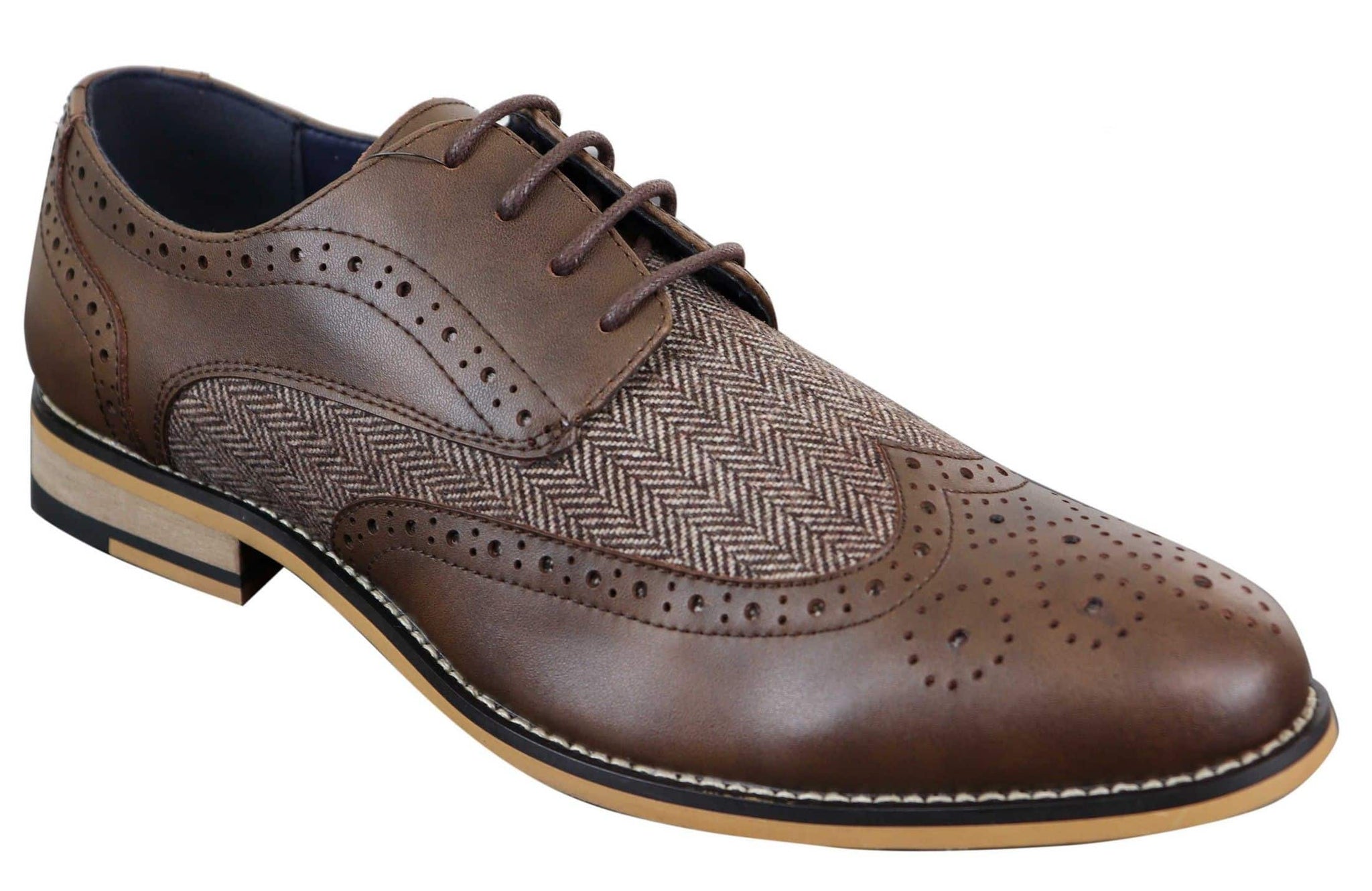 Cavani Horatio - Zapatos Oxford de hombre de tweed y piel